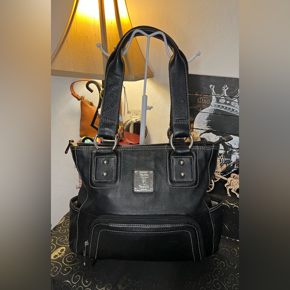 Tignanello Black Pebble Leather Crossbody